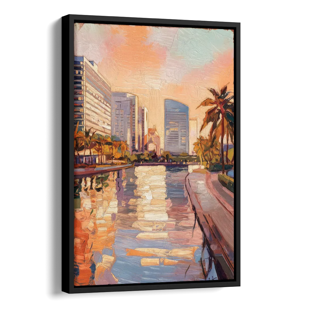 St. Petersburg Downtown Charm Side - Black Canvas Wall Art
