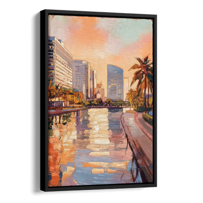 St. Petersburg Downtown Charm Side - Black Canvas Wall Art