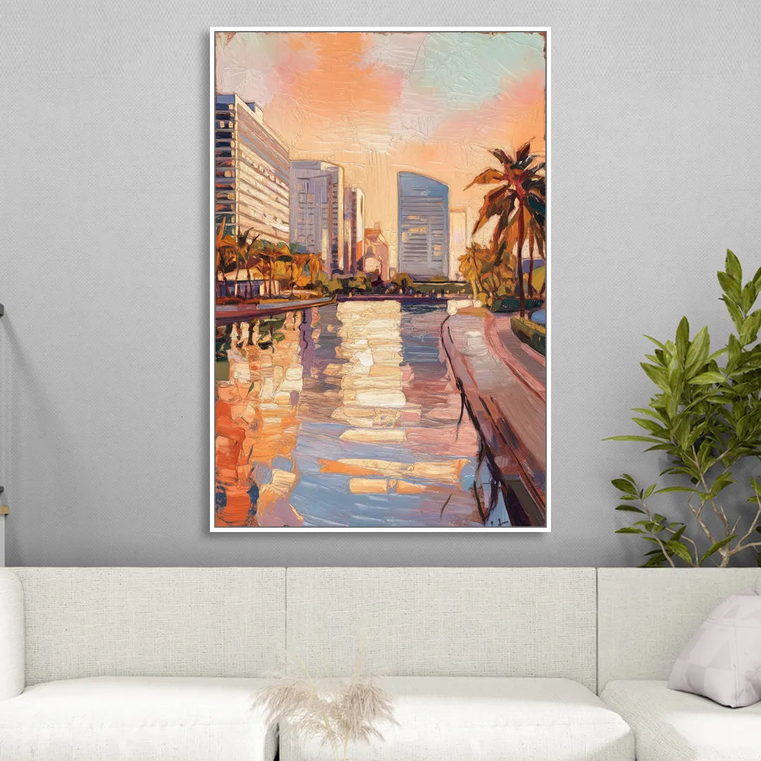 St. Petersburg Downtown Charm Sitting Room - White Canvas Wall Art