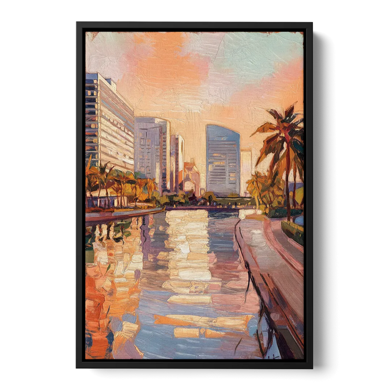 St. Petersburg Downtown Charm Front - Black Canvas Wall Art