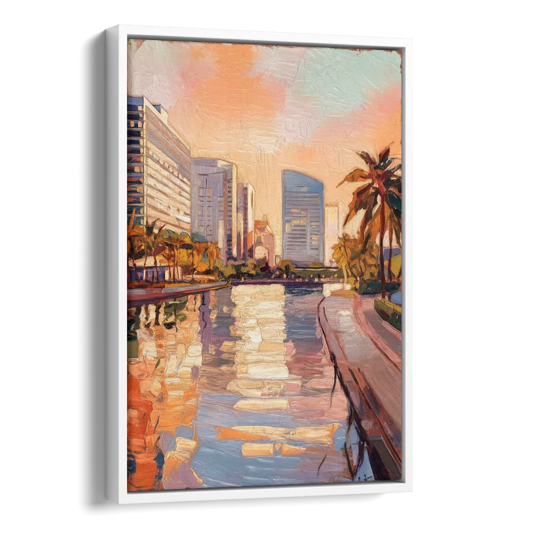 St. Petersburg Downtown Charm Side - White Canvas Wall Art