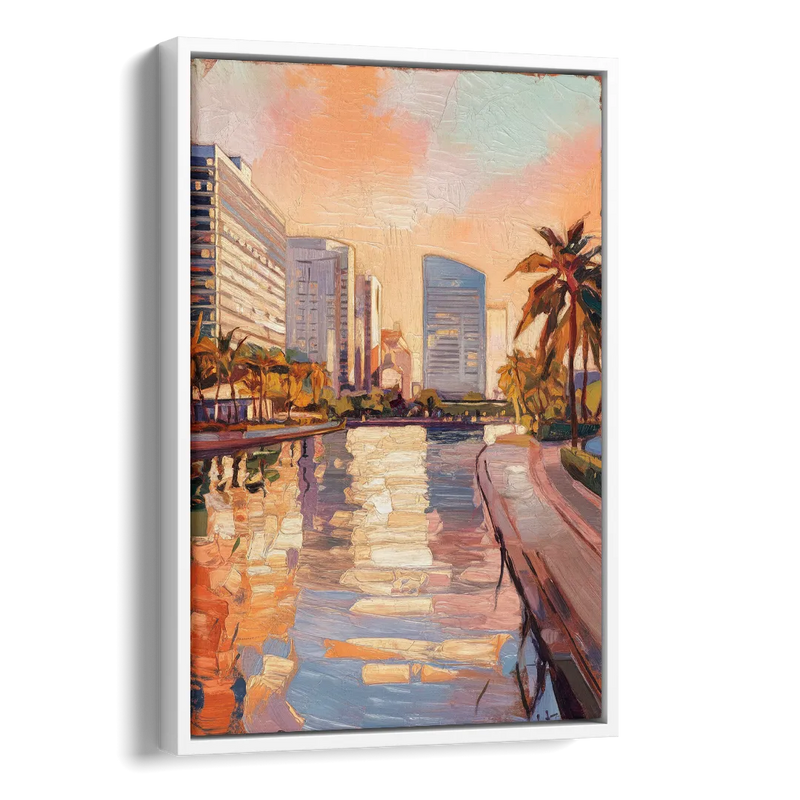 St. Petersburg Downtown Charm Side - White Canvas Wall Art