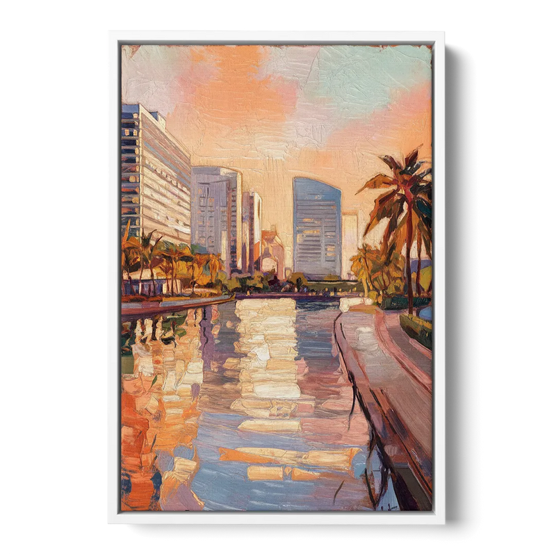 St. Petersburg Downtown Charm Front - White Canvas Wall Art