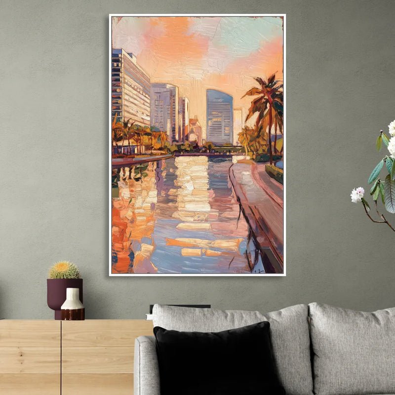 St. Petersburg Downtown Charm Living Room - White Canvas Wall Art