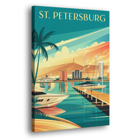 St. Petersburg Gulf Coast Views - Canvas Wall Art - Side