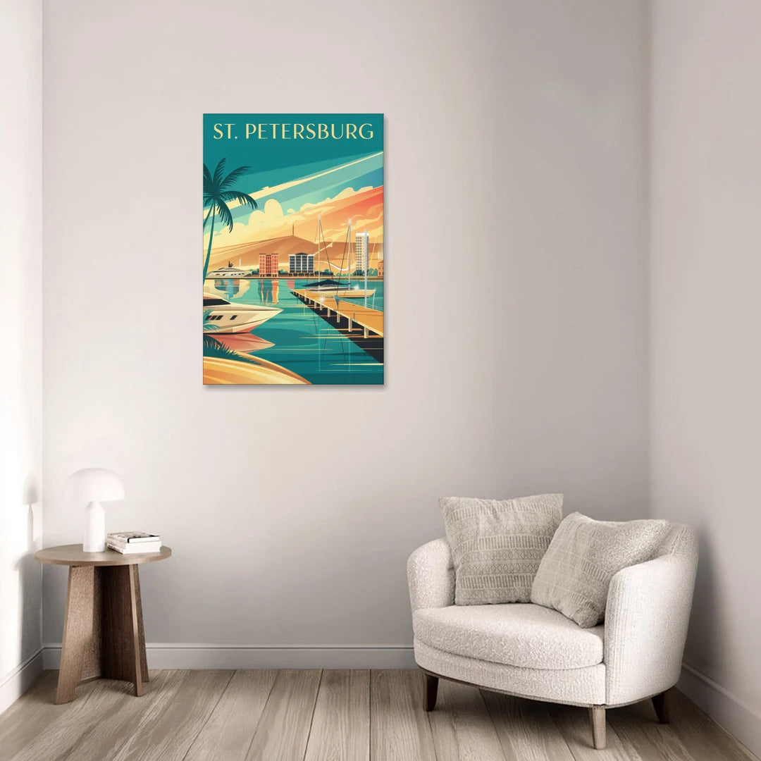 St. Petersburg Gulf Coast Views - Canvas Wall Art - Sofa - 24x36