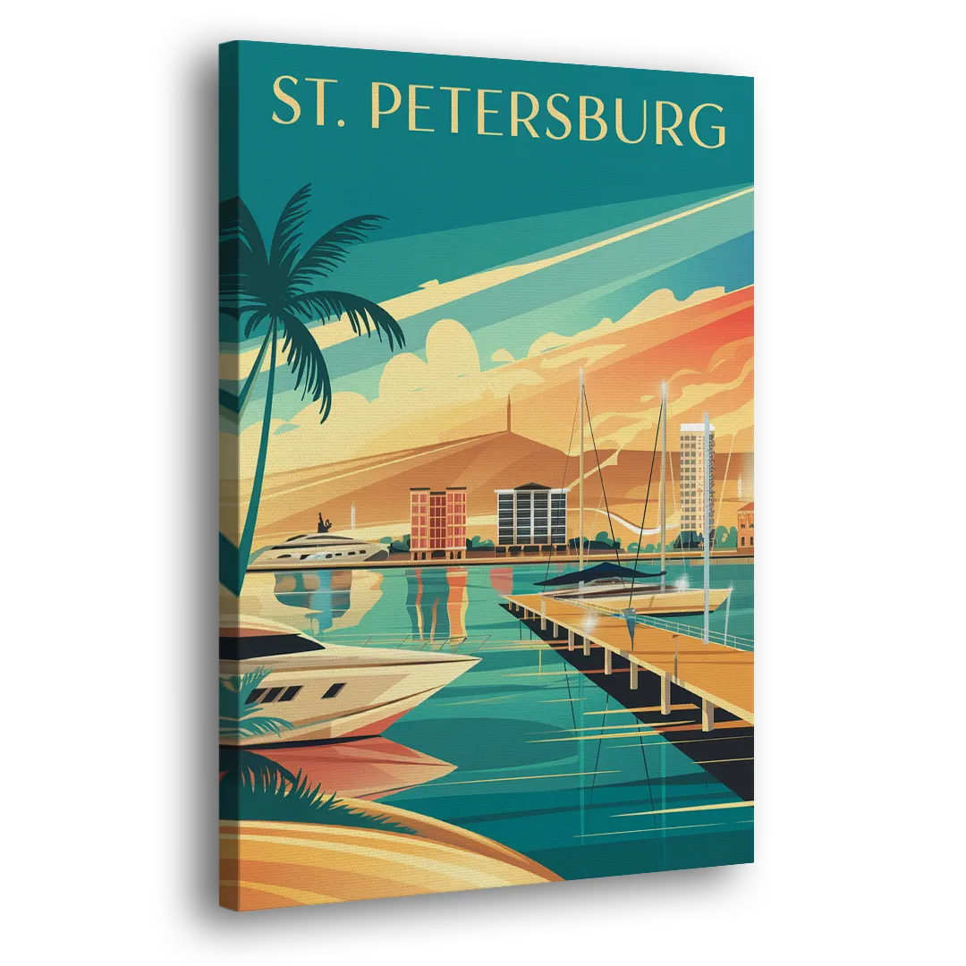 St. Petersburg Gulf Coast Views Side - Canvas Wall Art