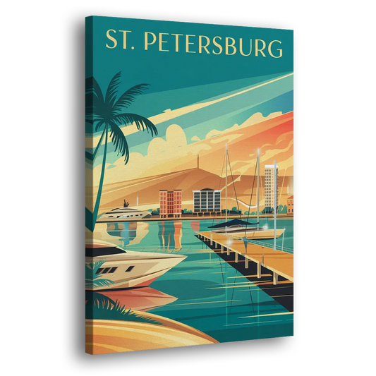 St. Petersburg Gulf Coast Views Side - Canvas Wall Art