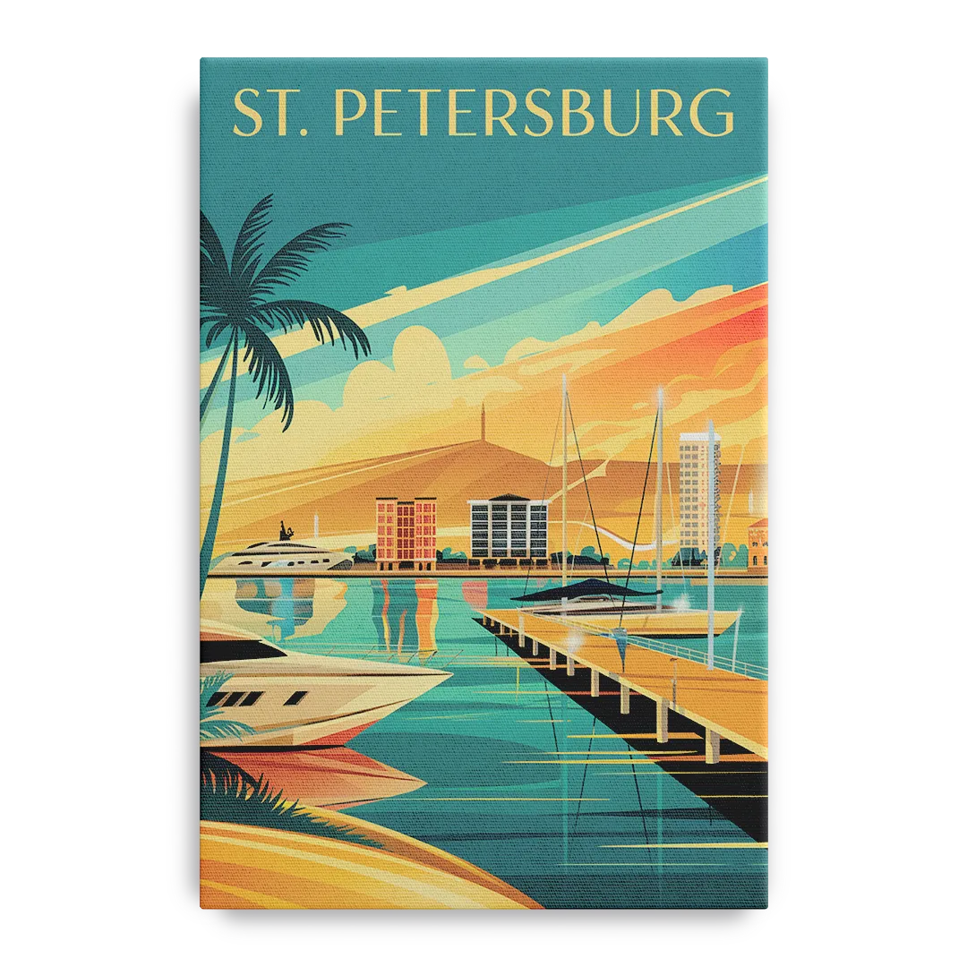 St. Petersburg Gulf Coast Views Front - Canvas Wall Art
