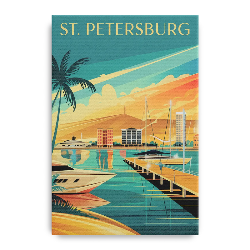 St. Petersburg Gulf Coast Views Front - Canvas Wall Art