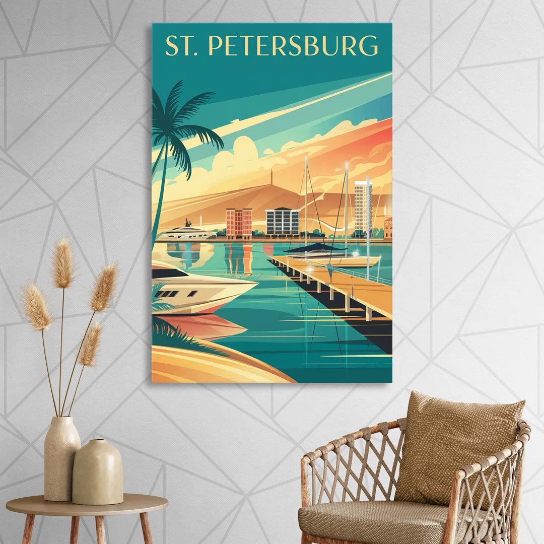 St. Petersburg Gulf Coast Views Sitting Room - Canvas Wall Art