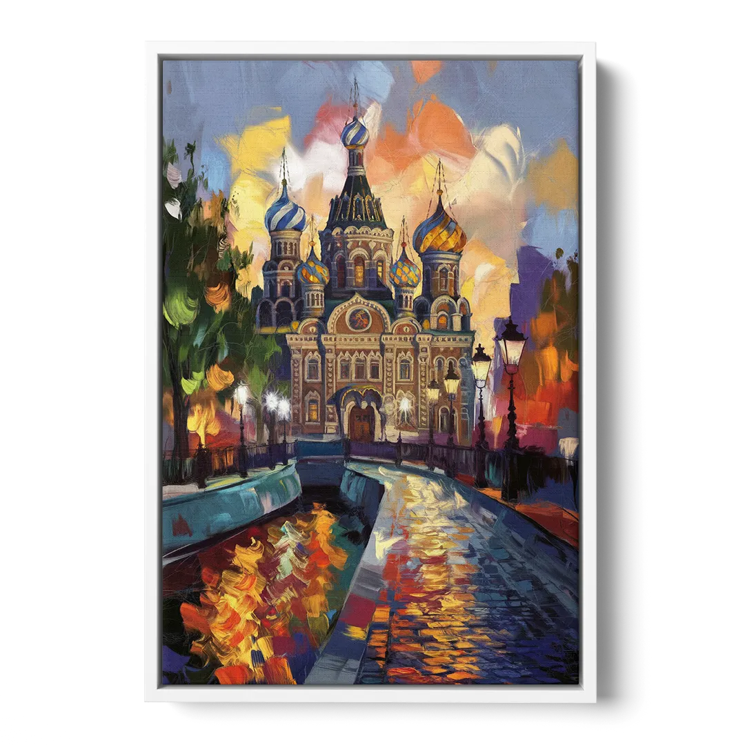 St. Petersburg Historic District Front - White Canvas Wall Art