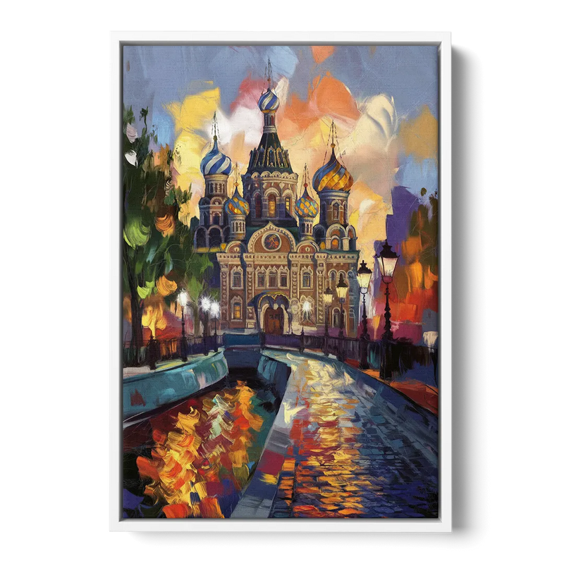 St. Petersburg Historic District Front - White Canvas Wall Art