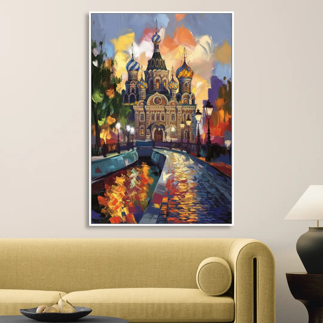 St. Petersburg Historic District Sitting Room - White Canvas Wall Art