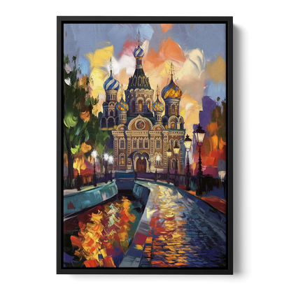 St. Petersburg Historic District Front - Black Canvas Wall Art