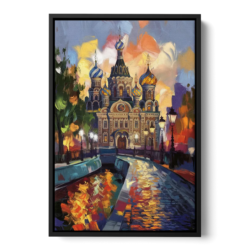 St. Petersburg Historic District Front - Black Canvas Wall Art