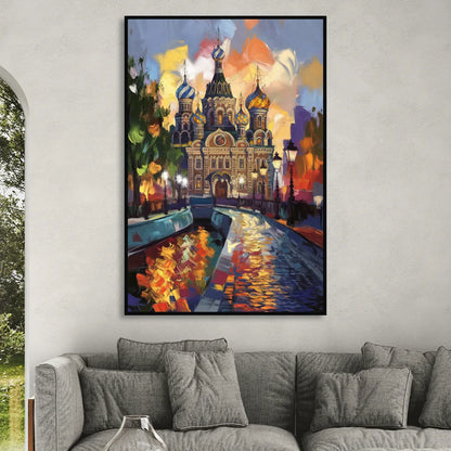 St. Petersburg Historic District Sitting Room - Black Canvas Wall Art