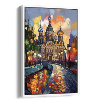 St. Petersburg Historic District Side - White Canvas Wall Art