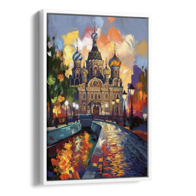 St. Petersburg Historic District Side - White Canvas Wall Art