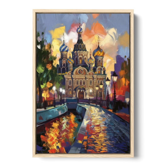 St. Petersburg Historic District - Oak Framed Canvas Wall Art - Front