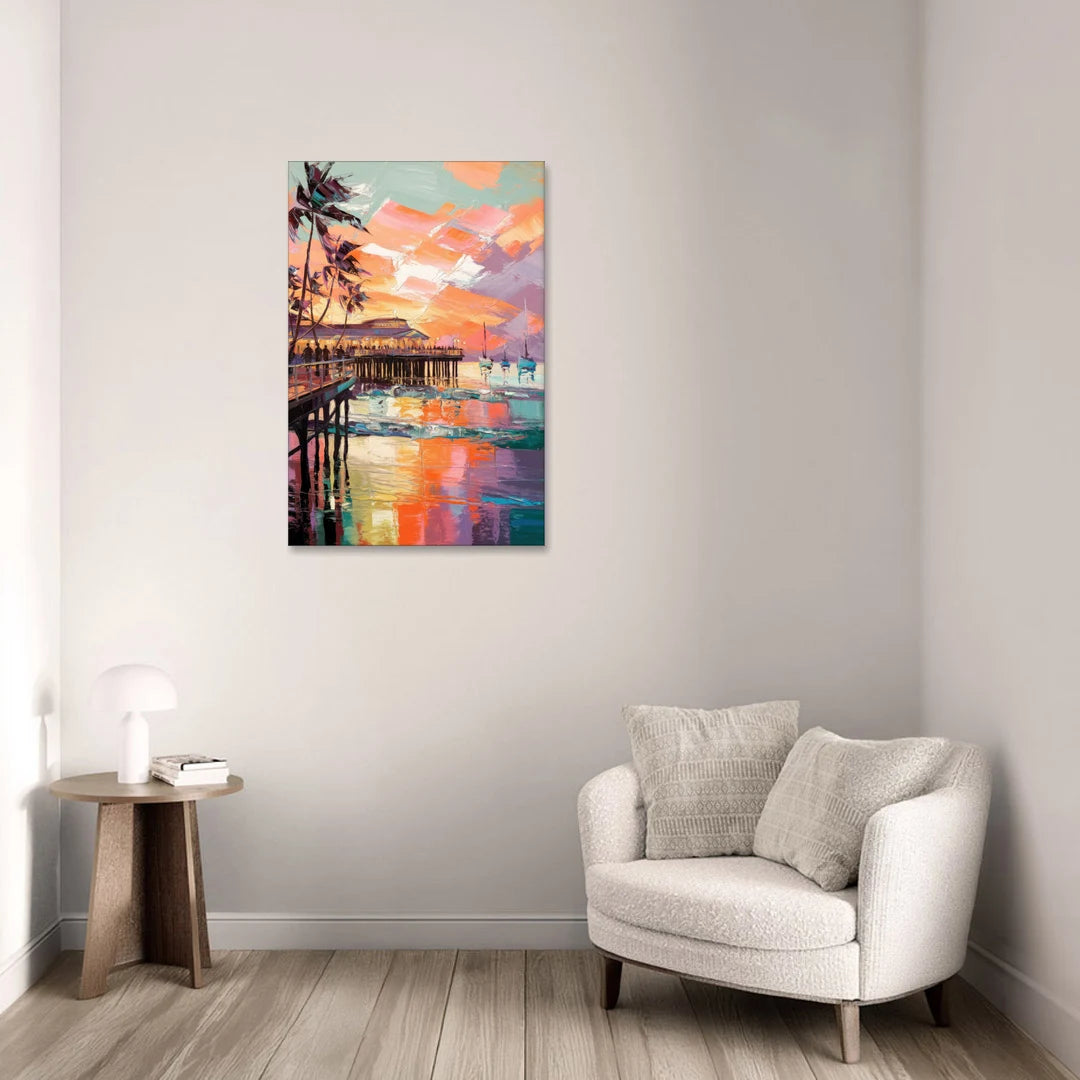St. Petersburg Pier Vibes - Canvas Wall Art - Sofa - 24x36