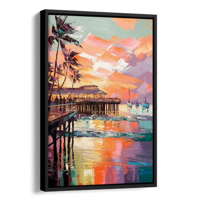 St. Petersburg Pier Vibes Side - Black Canvas Wall Art