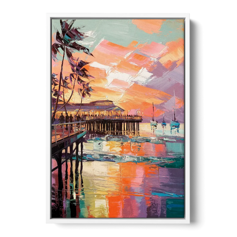 St. Petersburg Pier Vibes Front - White Canvas Wall Art