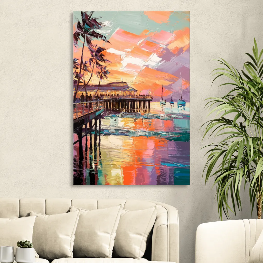 St. Petersburg Pier Vibes Living Room - Canvas Wall Art