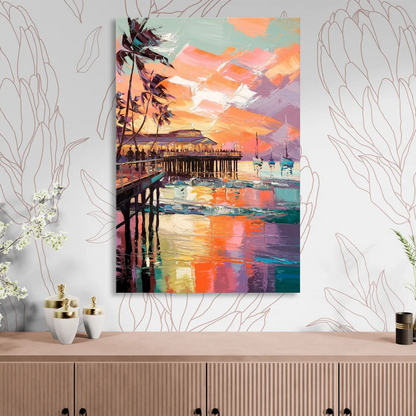 St. Petersburg Pier Vibes Sitting Room - Canvas Wall Art