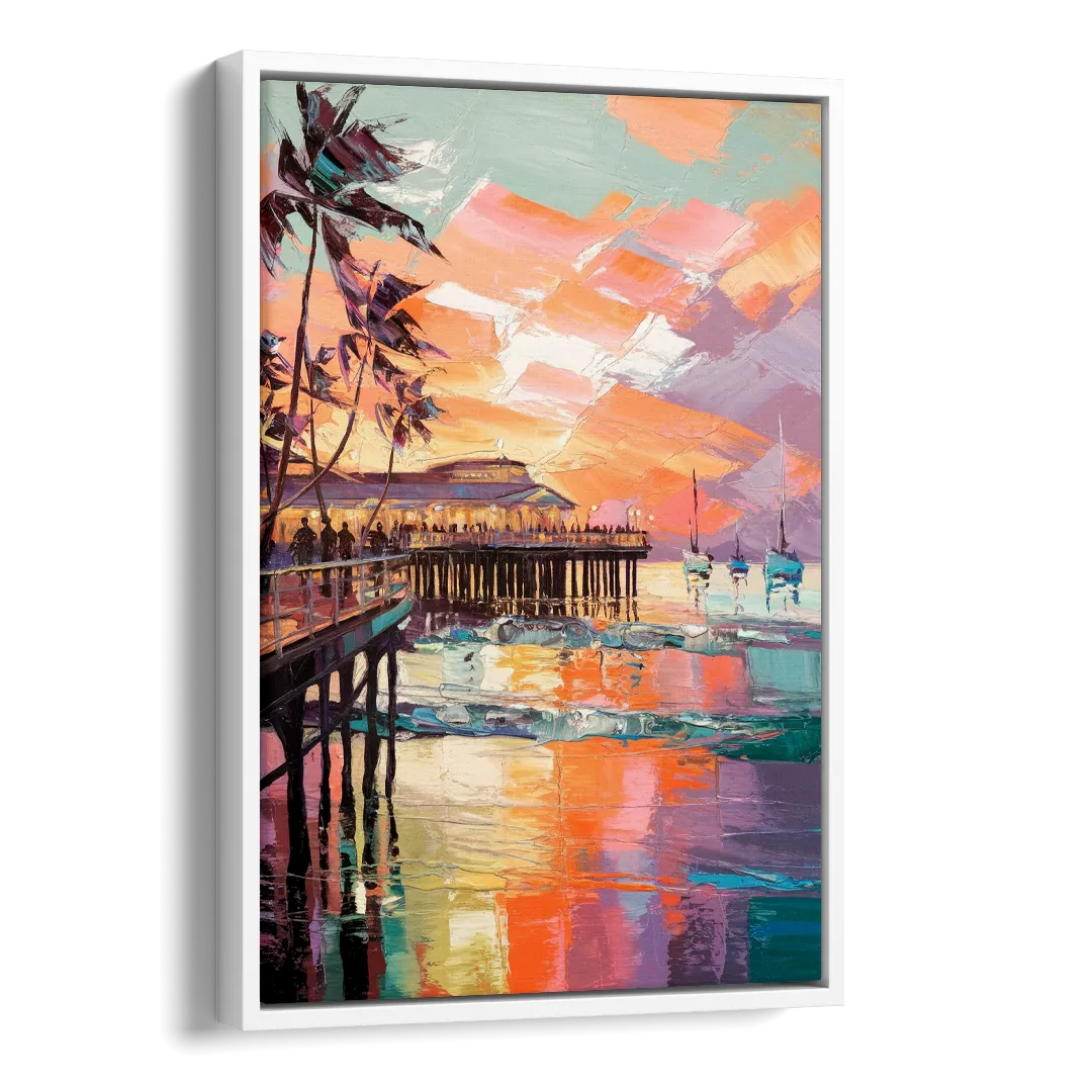 St. Petersburg Pier Vibes Side - White Canvas Wall Art