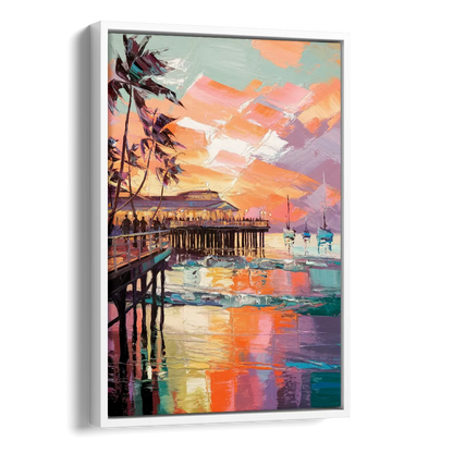 St. Petersburg Pier Vibes Side - White Canvas Wall Art