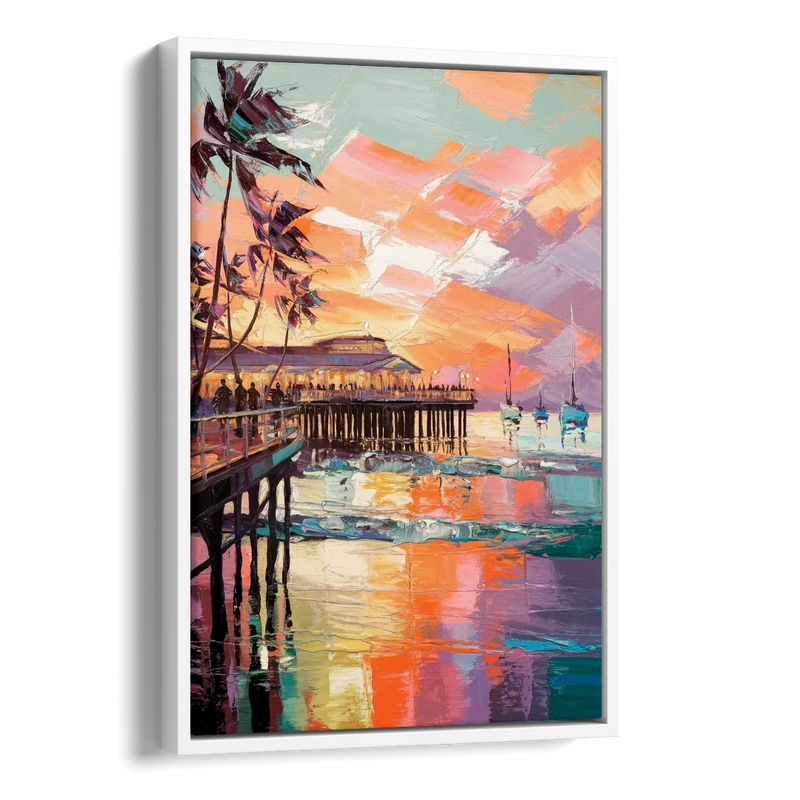 St. Petersburg Pier Vibes Side - White Canvas Wall Art