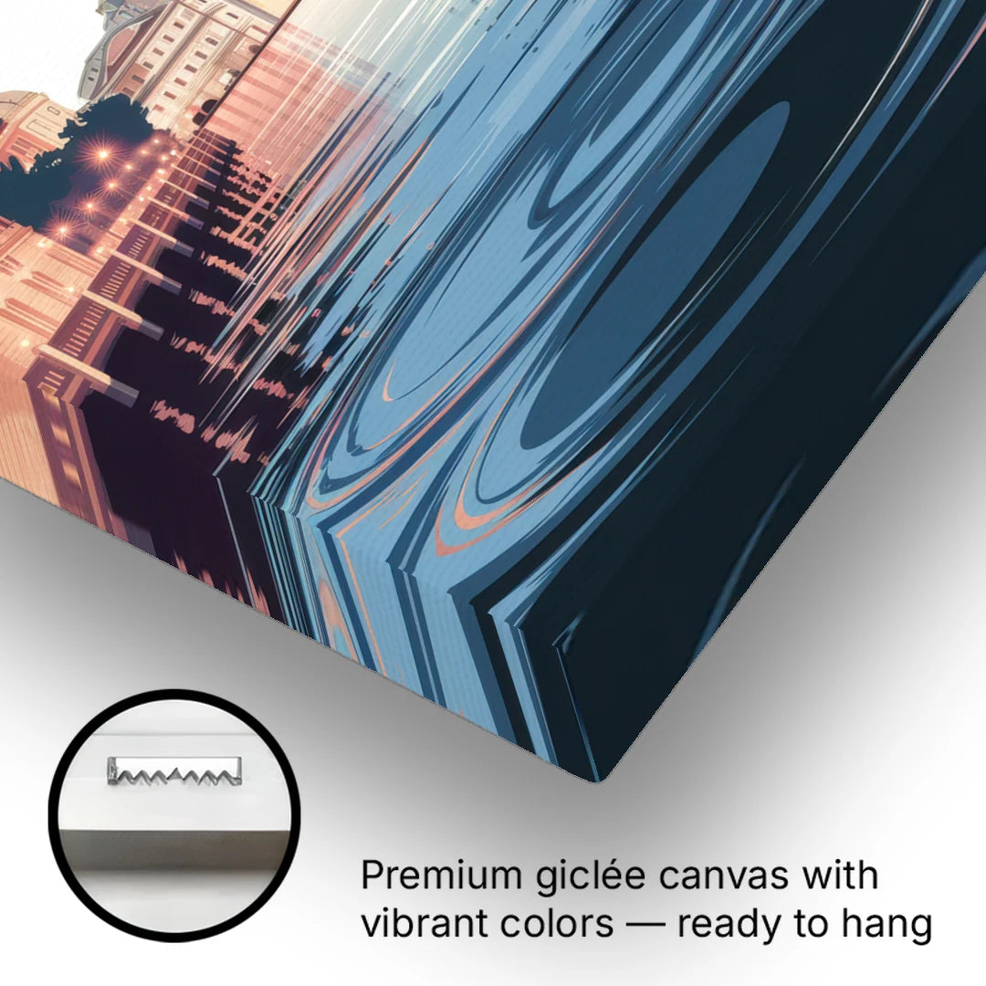 St. Petersburg Skyline Reflection - Canvas Wall Art - Gallery Wrap Corner