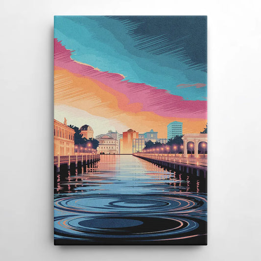 St. Petersburg Skyline Reflection - Canvas Wall Art