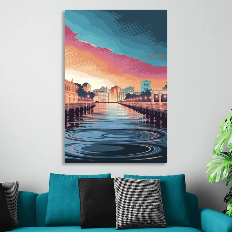 St. Petersburg Skyline Reflection Sitting Room - Canvas Wall Art