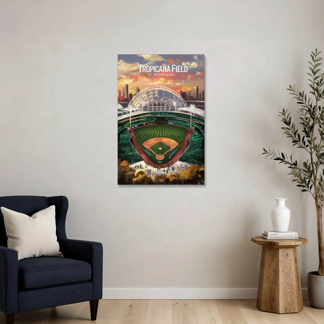 St. Petersburg Tropicana Field Scene - Canvas Wall Art - Sofa - 24x36