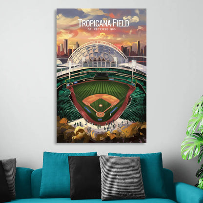 St. Petersburg Tropicana Field Scene Living Room - Canvas Wall Art