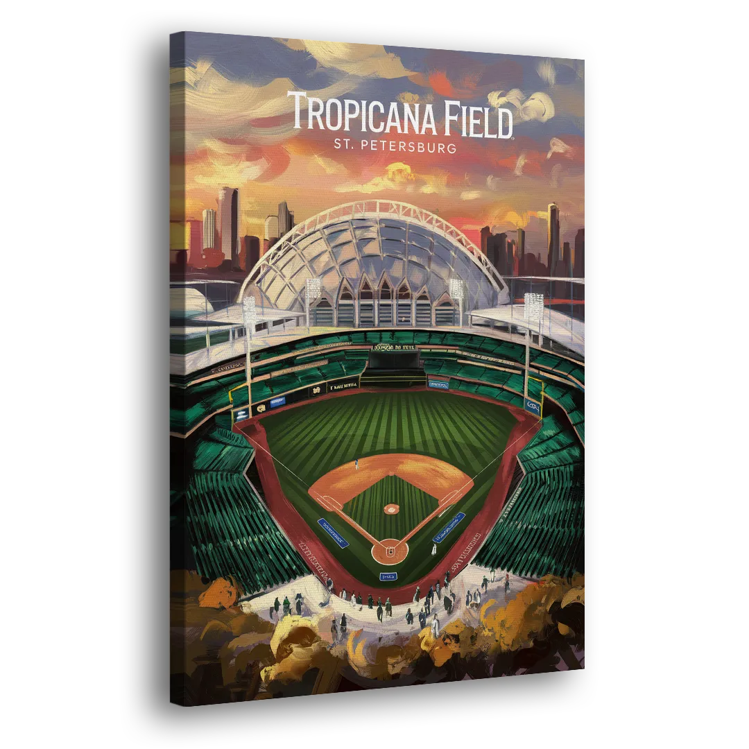 St. Petersburg Tropicana Field Scene Side - Canvas Wall Art