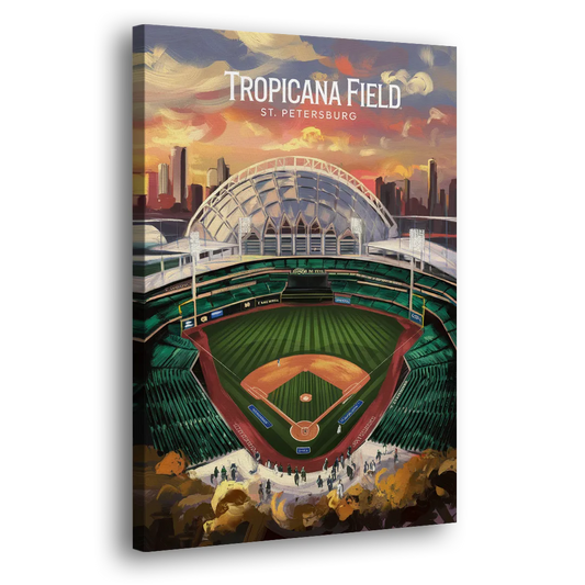 St. Petersburg Tropicana Field Scene Side - Canvas Wall Art