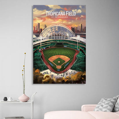St. Petersburg Tropicana Field Scene Sitting Room - Canvas Wall Art