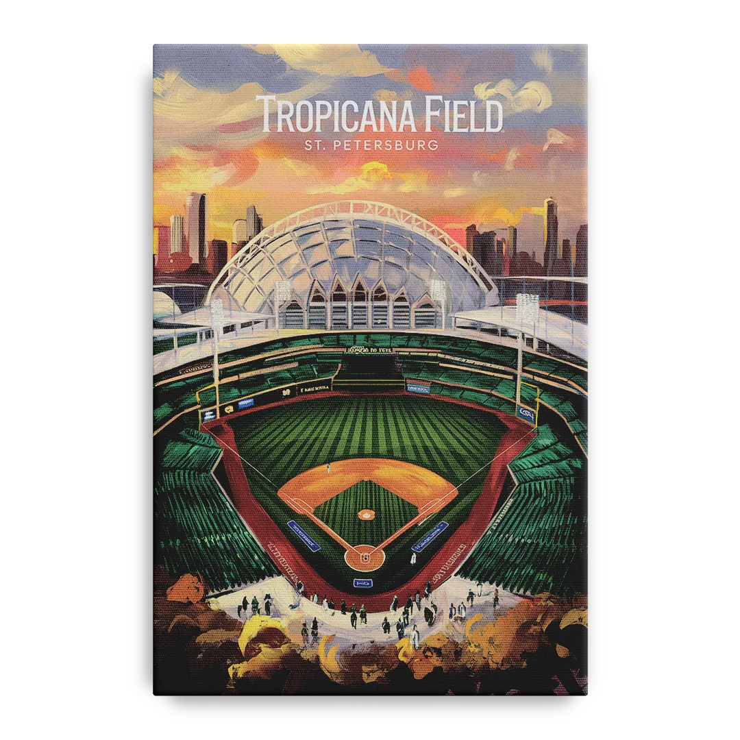 St. Petersburg Tropicana Field Scene Front - Canvas Wall Art