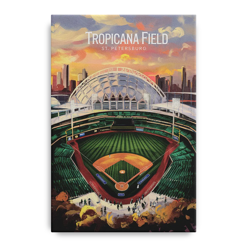 St. Petersburg Tropicana Field Scene Front - Canvas Wall Art