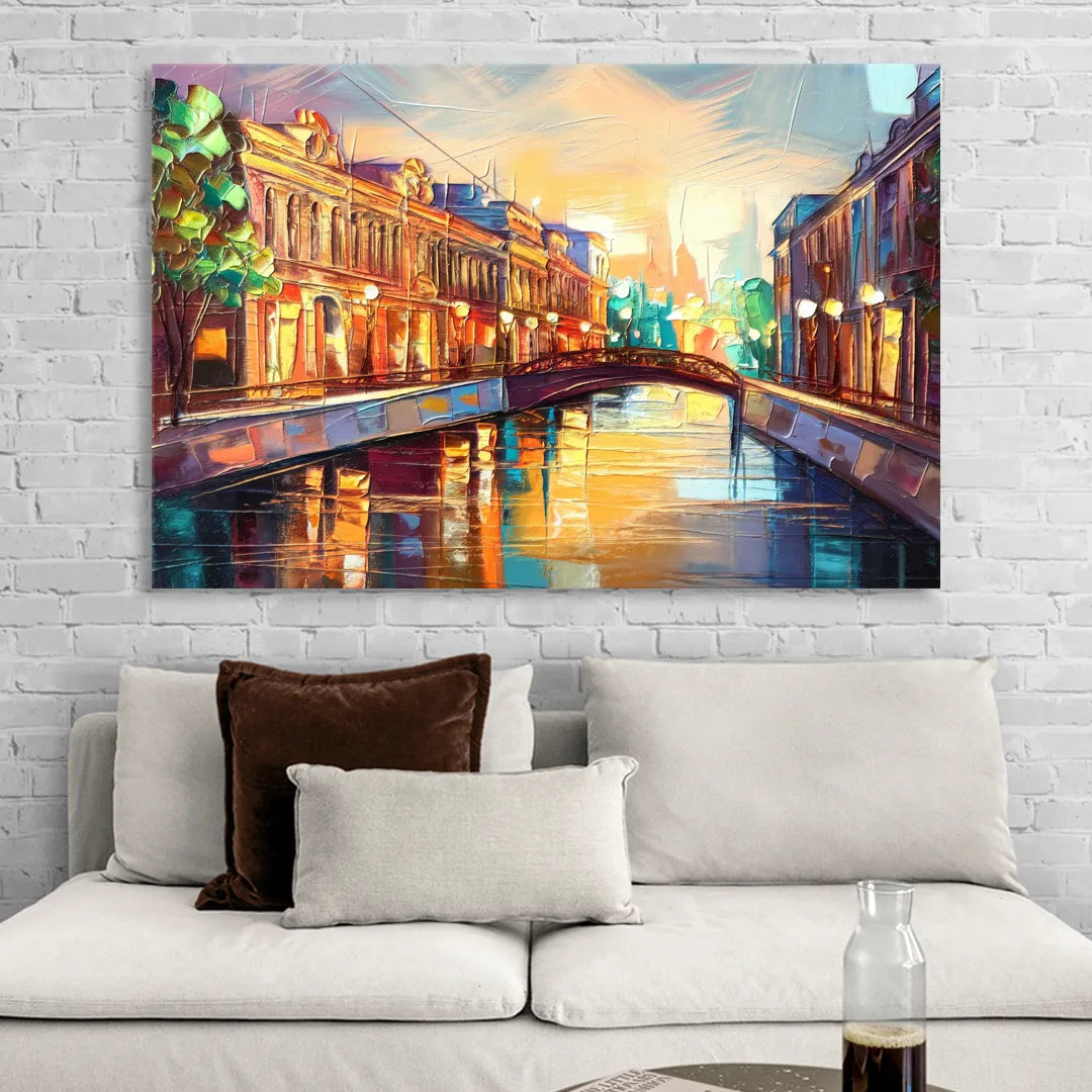 St. Petersburg Vibrant Streets Sitting Room - Canvas Wall Art