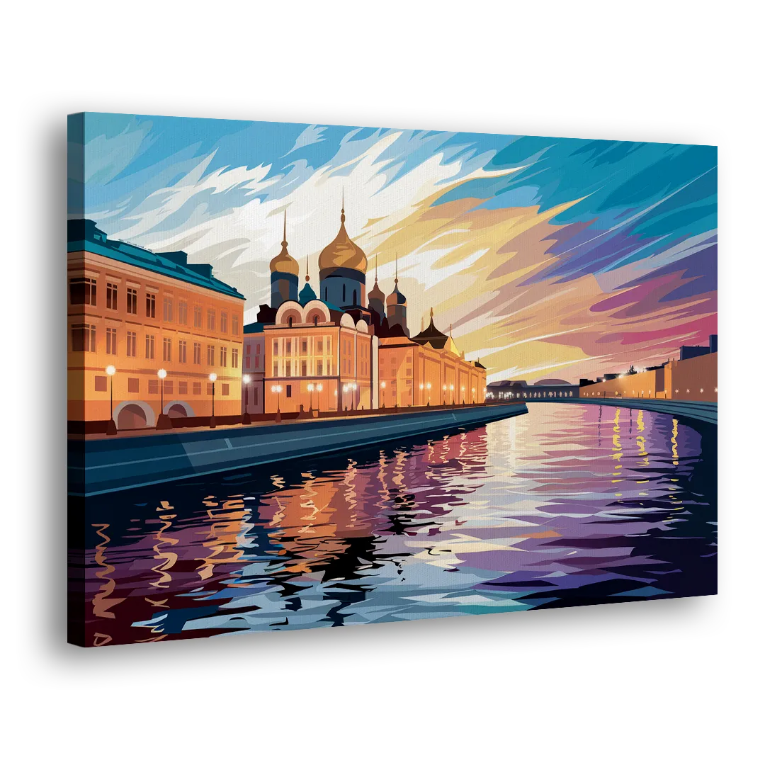 St. Petersburg Waterfront Sunset Side - Canvas Wall Art