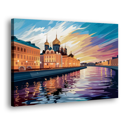 St. Petersburg Waterfront Sunset Side - Canvas Wall Art