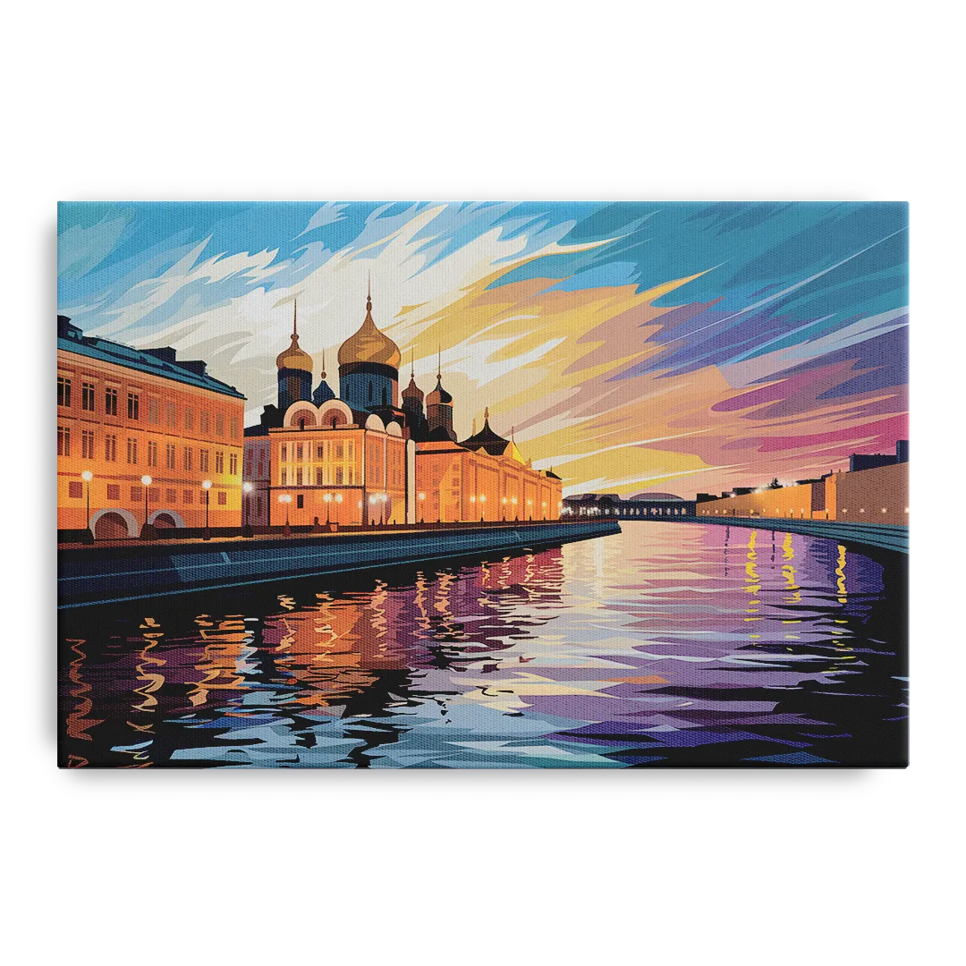 St. Petersburg Waterfront Sunset Front - Canvas Wall Art