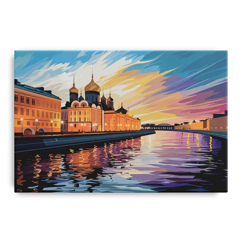 St. Petersburg Waterfront Sunset Front - Canvas Wall Art