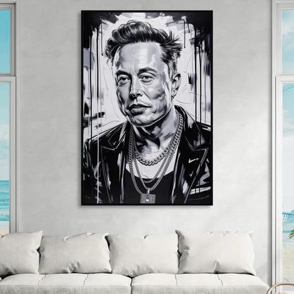 Star Light 2.0 Sitting Room - Black Canvas Wall Art