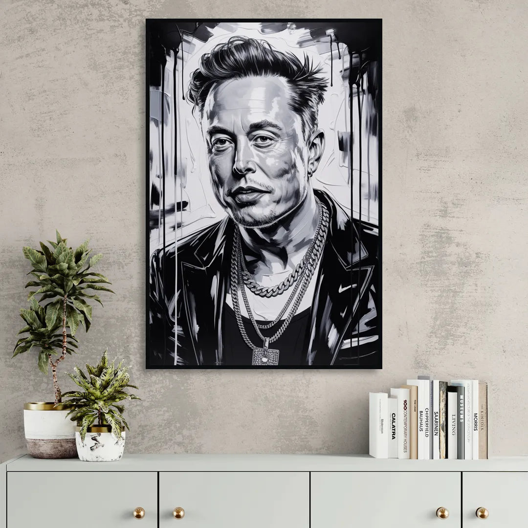 Star Light 2.0 Living Room - Black Canvas Wall Art