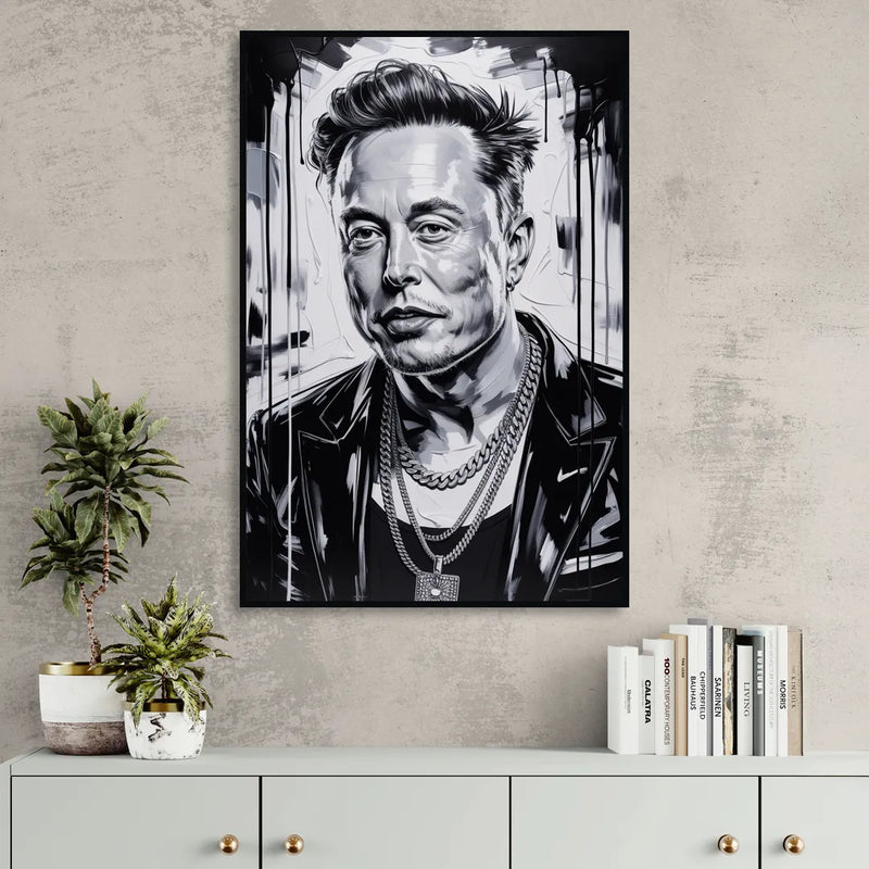 Star Light 2.0 Living Room - Black Canvas Wall Art